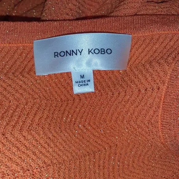 Ronny Kobo Chic Orange Daylann Dress Size M - Picture 4 of 5
